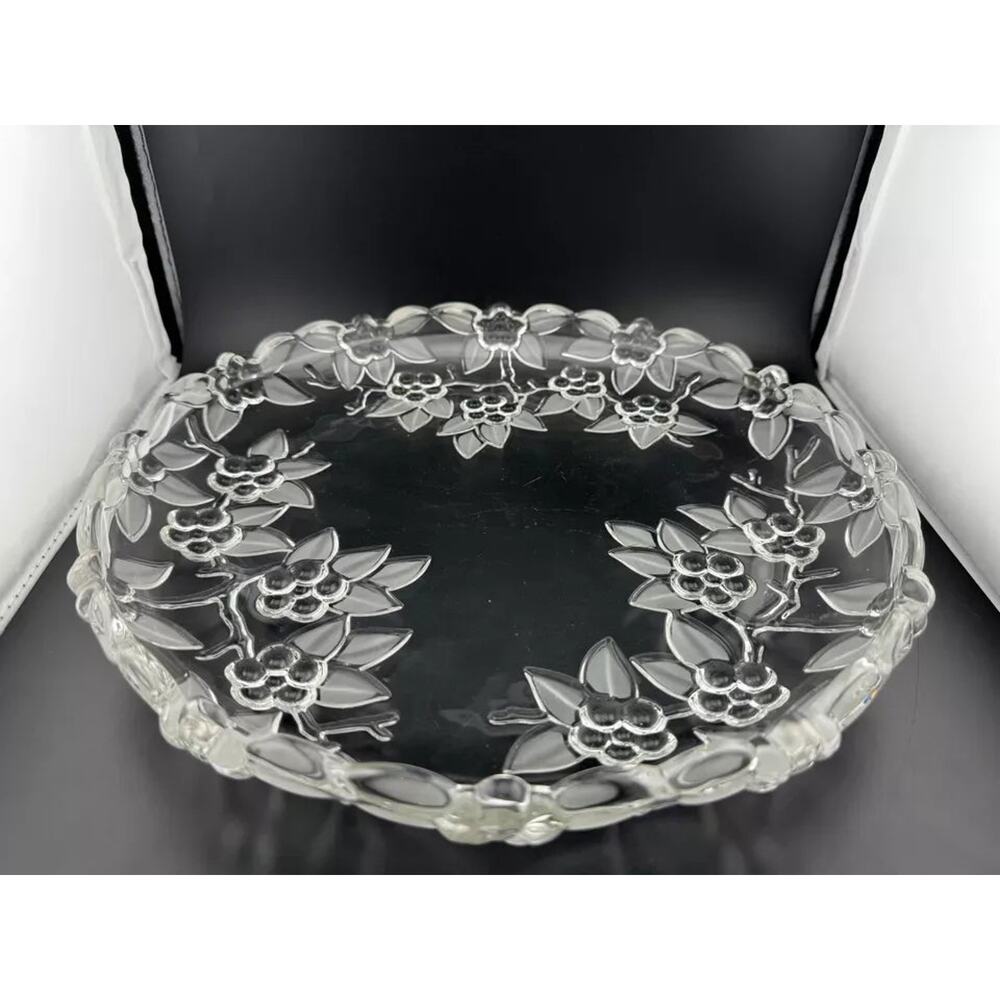 Walther Glass Clear Glass Cherry Blossom, Apple Blossom Serving Plate